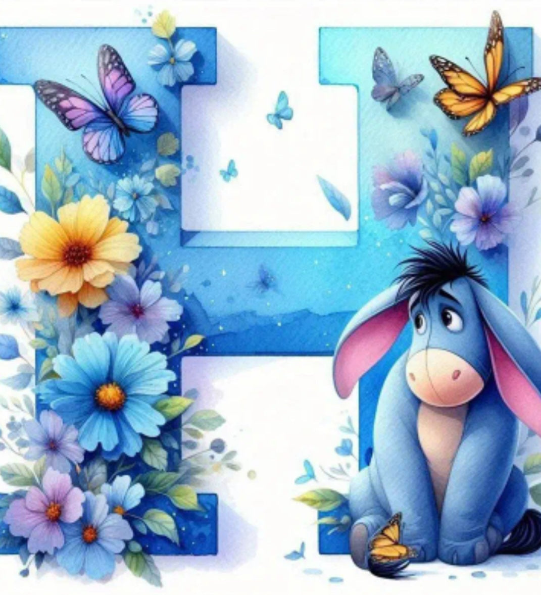 Alphabet Donkey Diamond Painting.