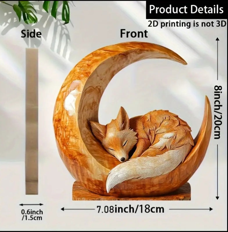 2D Wooden Fox Statue