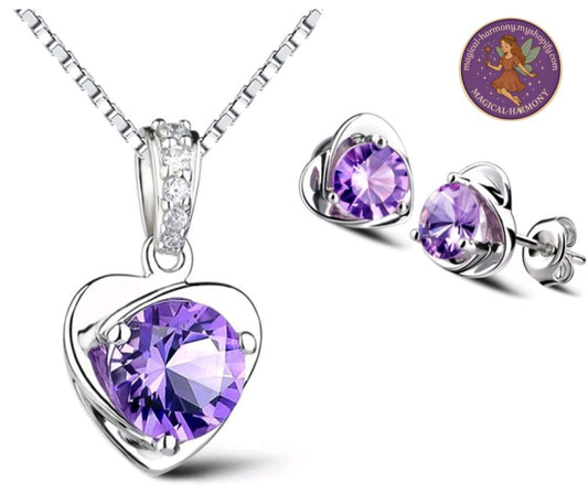 Elegant Purple Gemstone Jewellery Set