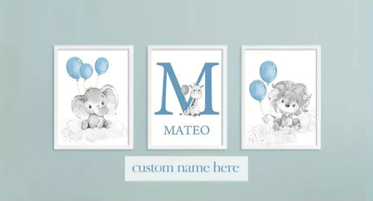[Personalized Wall Art] 3pcs Personalized Name Wall Art.