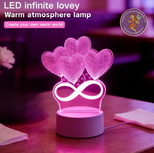 USB 3D Love LED Light