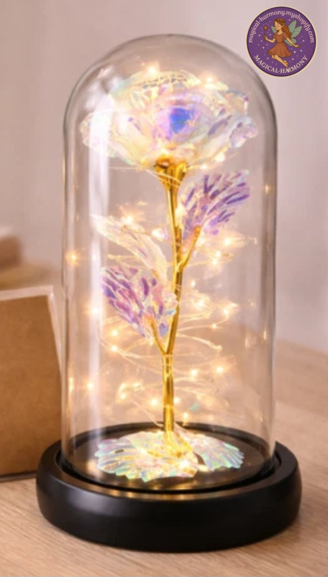 LED Light-Up Rose in a Glass Dome