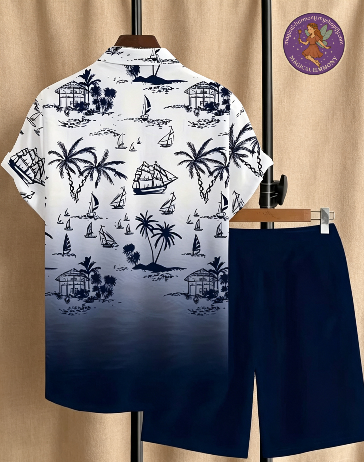 Short-Sleeve Casual Shirt Set