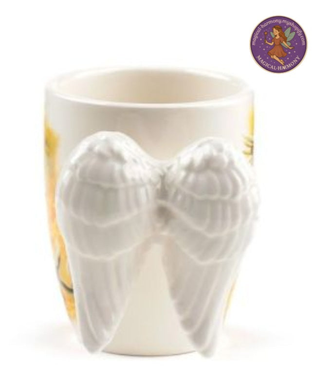 Angel Wings Ceramic Shaped Handle Mug