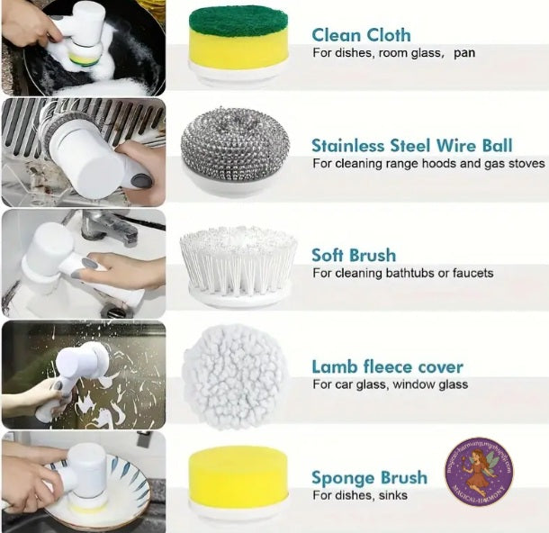 5-in-1 Rechargeable Electric Cleaning Brush Set