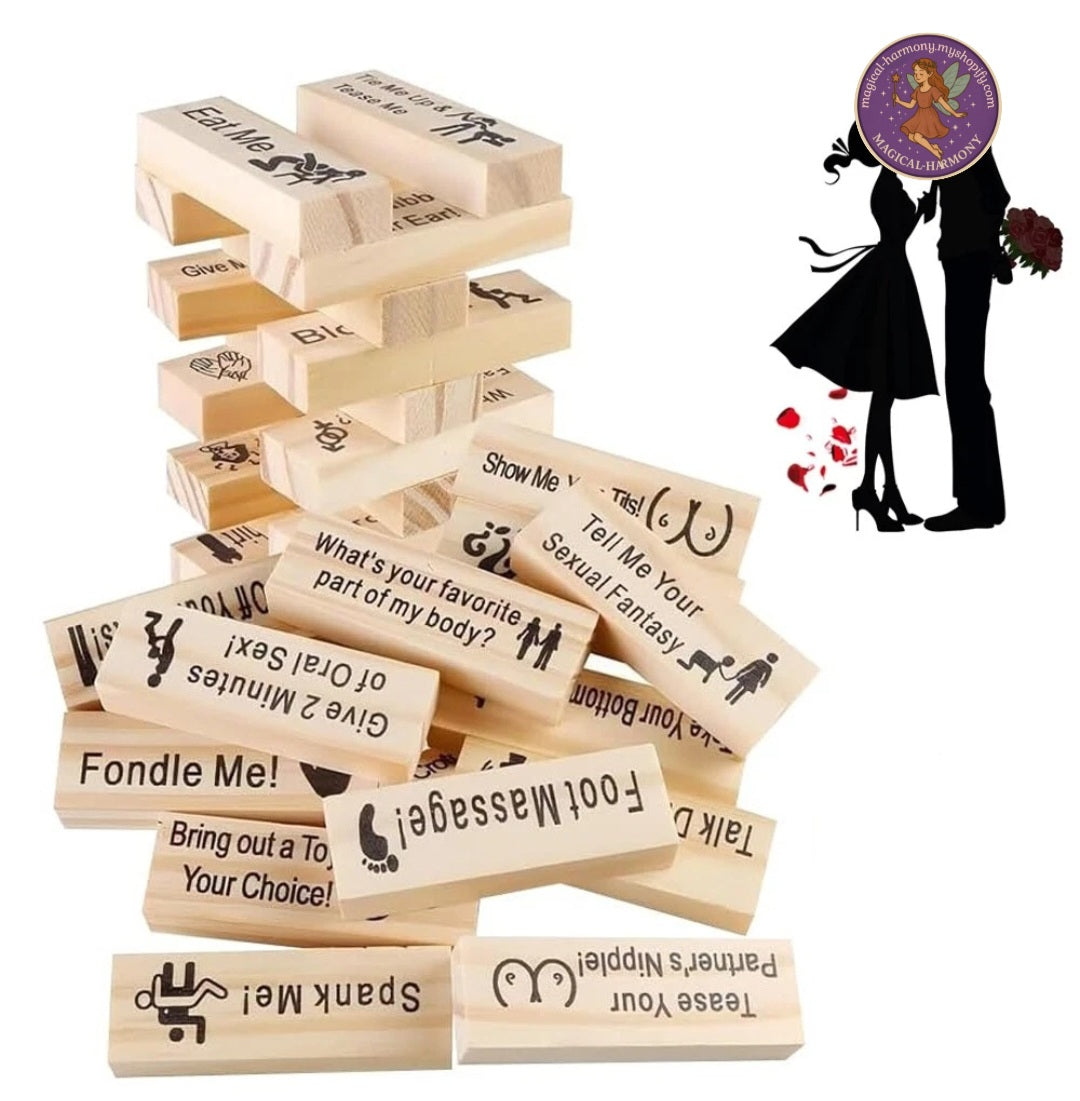 48 Blocks Adult Naughty Games Wooden Tumble Tower.