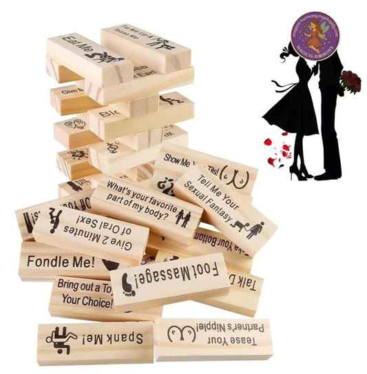 48 Blocks Adult Naughty Games Wooden Tumble Tower.