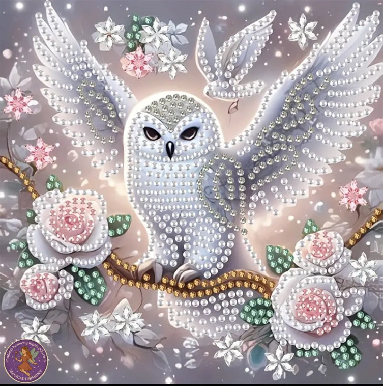 DIY 5D Owl with Spread Wings Diamond Painting Kit