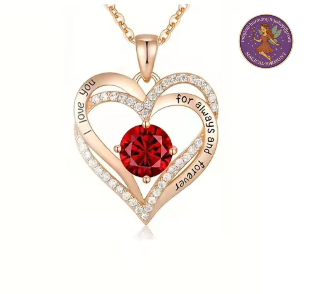 Luxury Red Zircon Pendant Necklace.