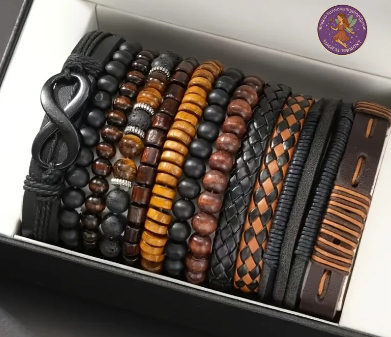 10PCS Men’s Bohemian Retro Bracelet Set