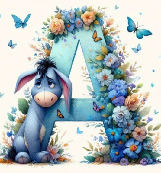 Alphabet Donkey Diamond Painting.