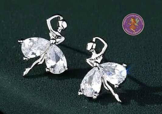Women Girls Beautiful Ballet Stud Earrings 925 Sterling Silver Jewellery Gift UK