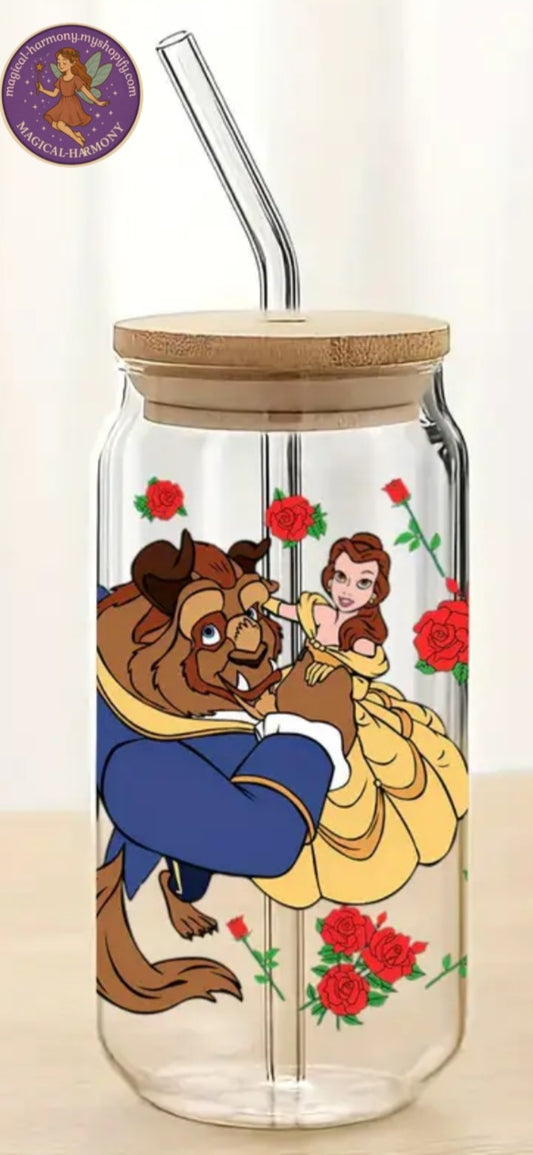 16oz Beauty And The Beast Glass