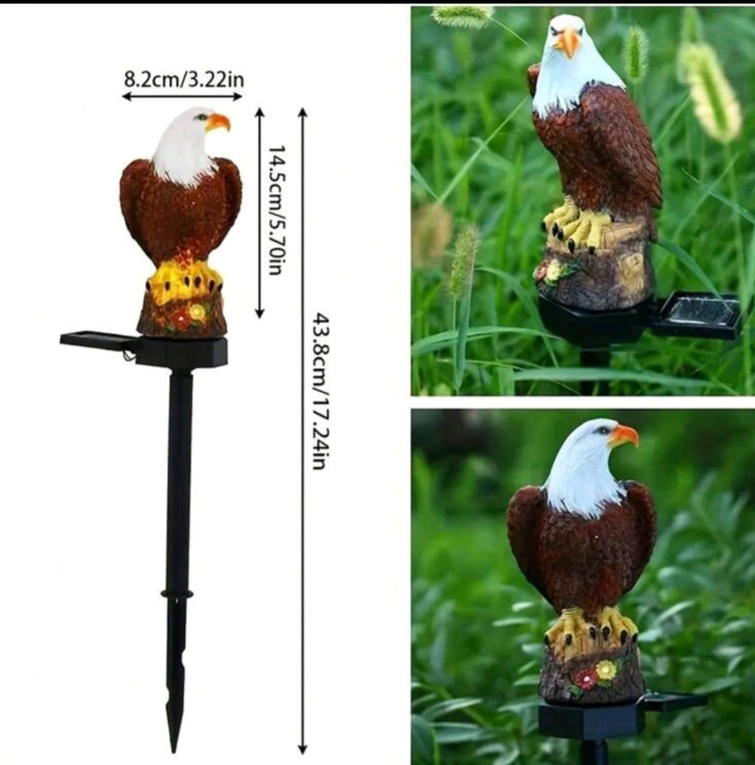 1pc Solar Powered Eagle LED Outdoor Lighting Decor Landscape Lamp, Waterproof Garden Lawn Pathway Patio Holiday Decoration