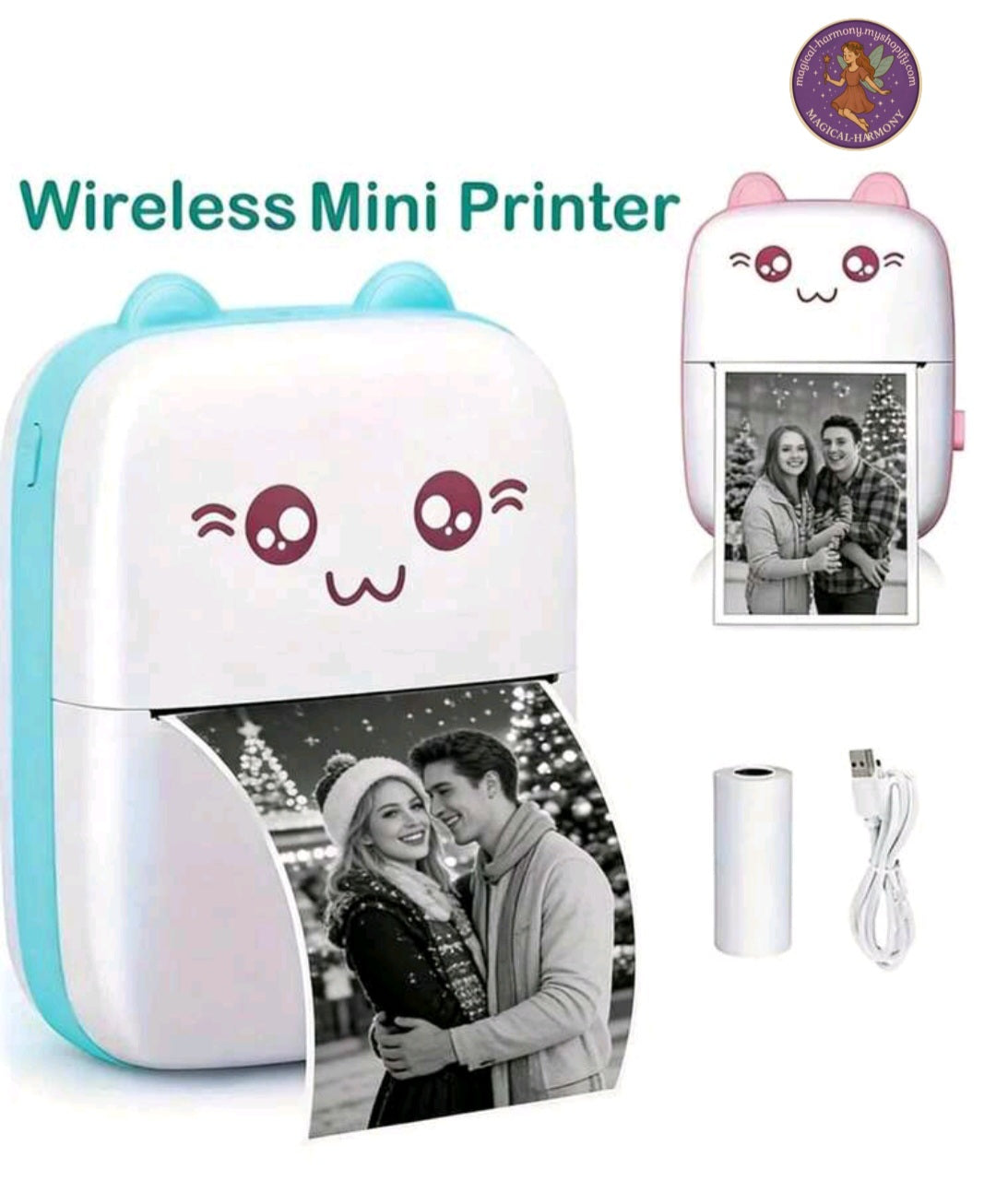 SOKANY Mini Portable Thermal Printer And 5 Reels Of Adhesive Paper