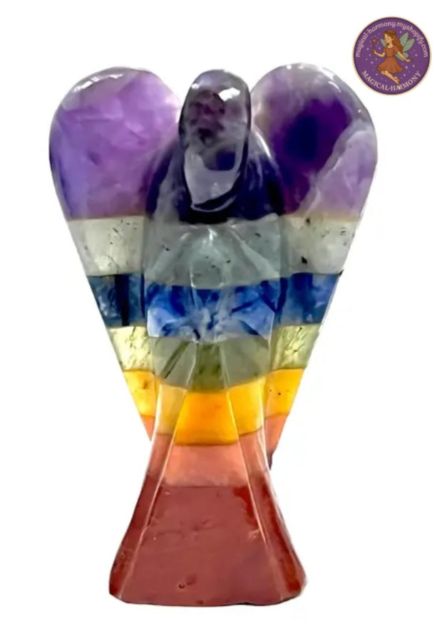 7 Chakra Crystal Gemstone Angel Figurine