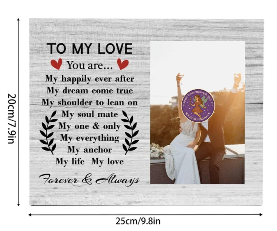 Romantic Love Quotes Wooden Picture Frame