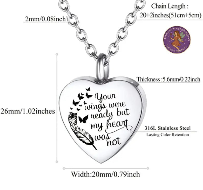 2pcs Memorial Urn Necklace Set