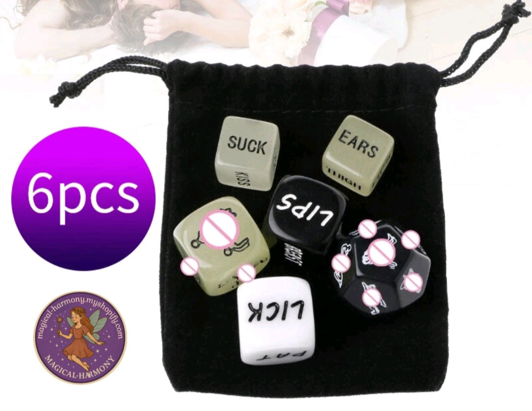 6 Glow In The Dark Love Dice.