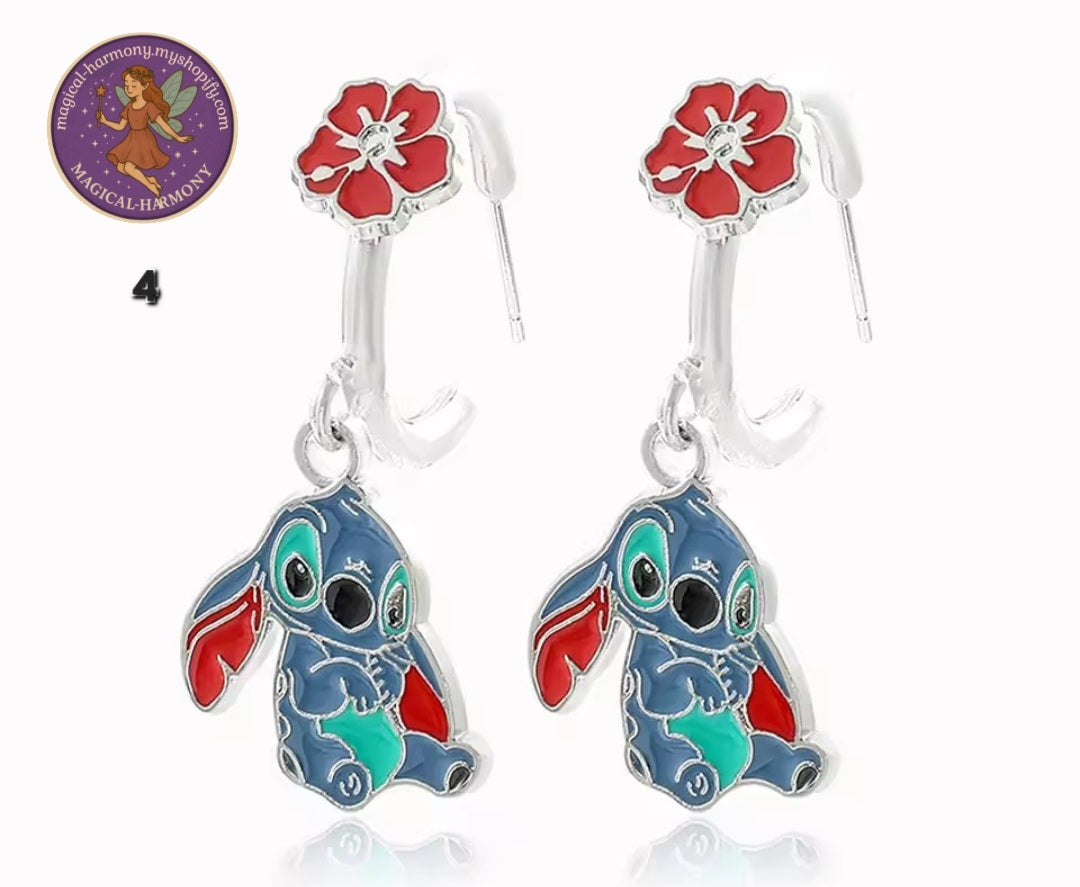 Metal Stitch Pendant Earrings