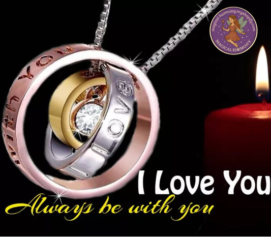 Three Interlocking Rings In Rose Gold, Silver & Gold Plating