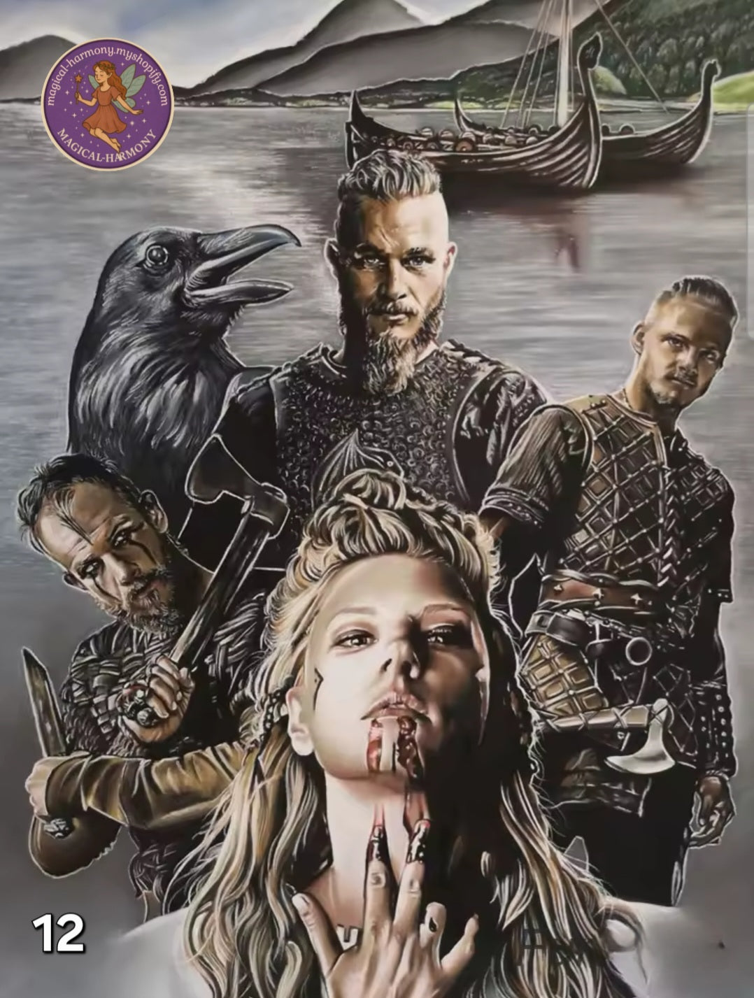 50x70cm Viking Odin & Thor 5D DIY Diamond Painting