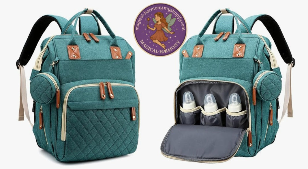 Baby Diaper Backpack With Portable Baby Bed/Changing Station
