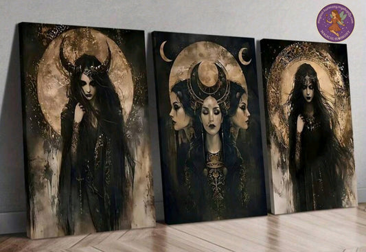 3-Piece Hecate Triple Goddess Poster Set (Frame not included)