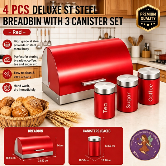 4-Piece Bread Bin & Canister Set.