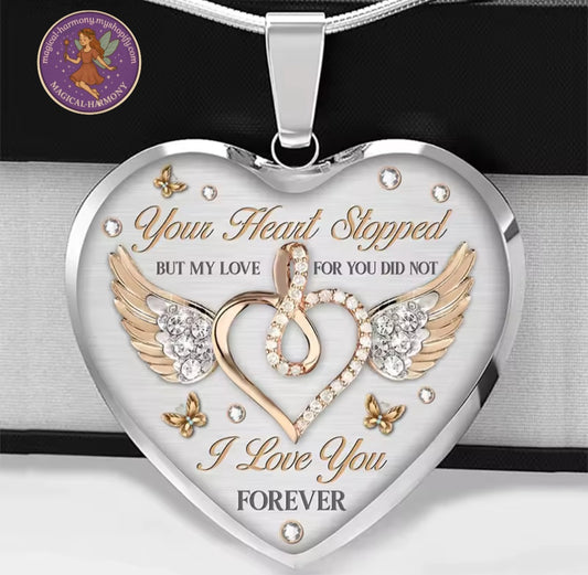 Infinity Heart & Dragonfly Memorial Necklaces