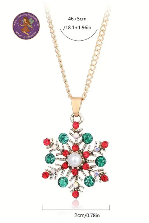 3pcs Snowflake Necklace & Earrings Jewelry Set