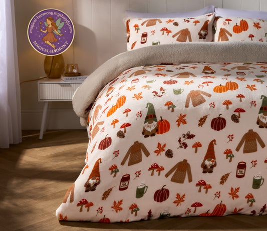 Autumn Gonk Fleece Duvet Set - Rust