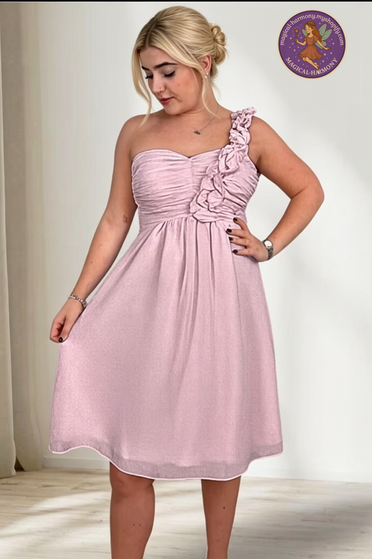 Marco Paul Dusky Pink Shoulder Chiffon Dress
