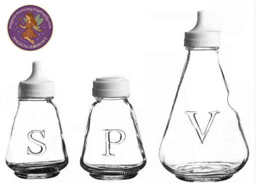 Glass Salt Pepper & Vinegar Jars