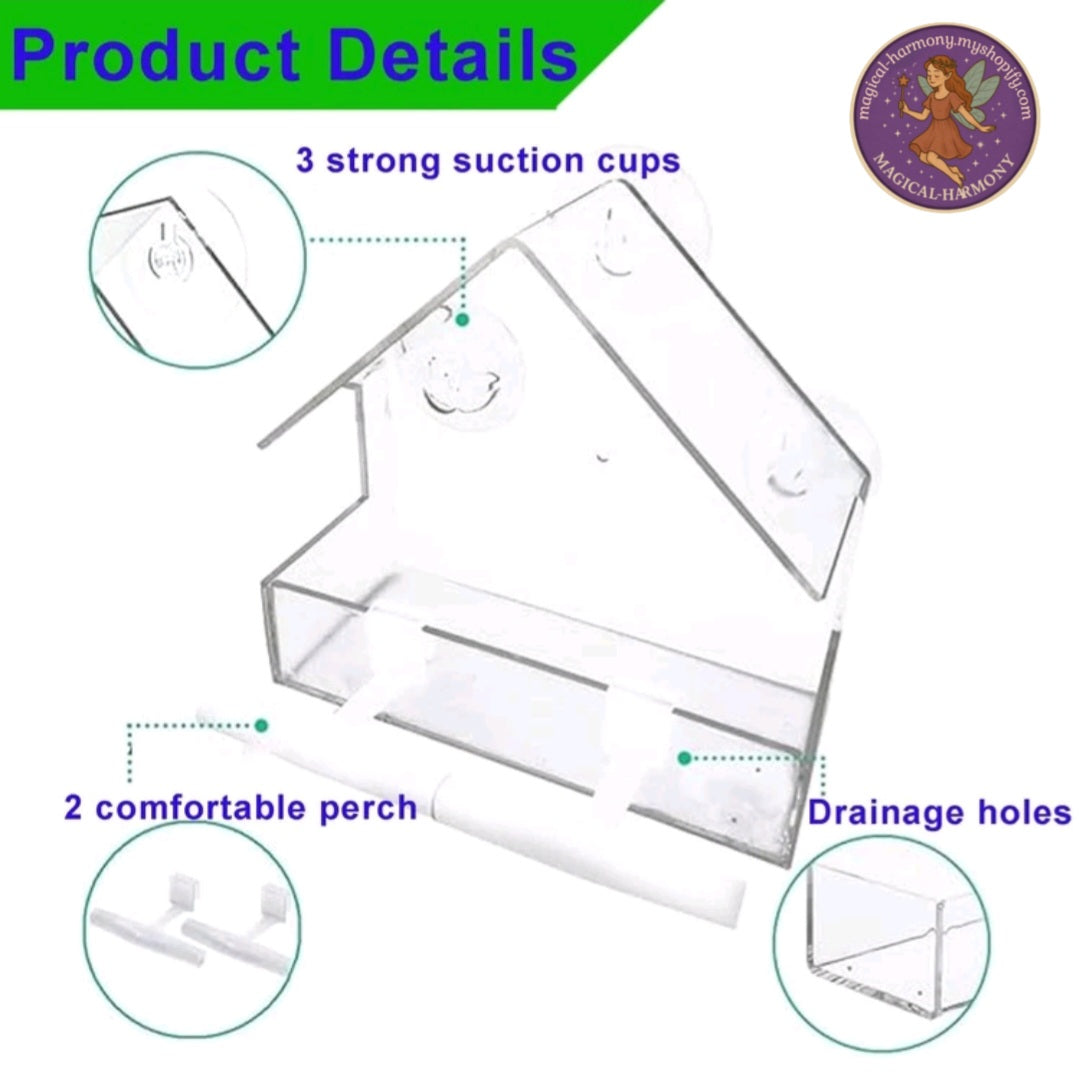 Transparent Outdoor Bird Feeder