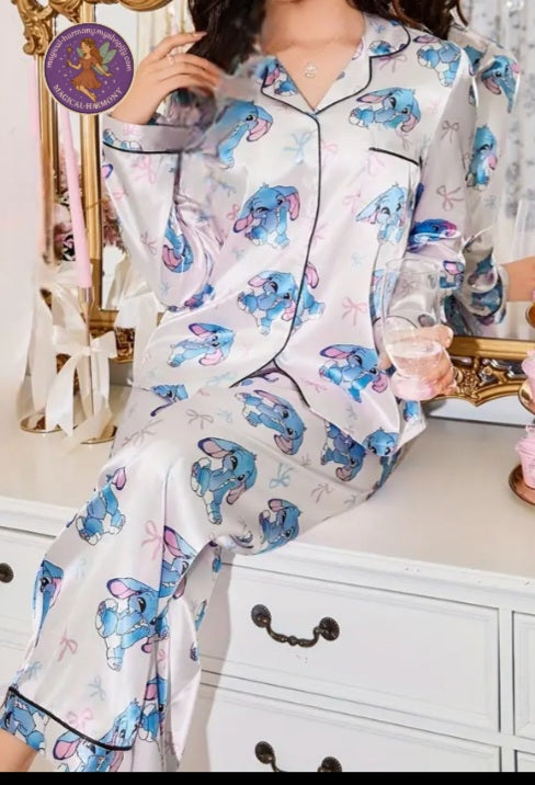 Women’s Satin Cartoon Pyjama Set