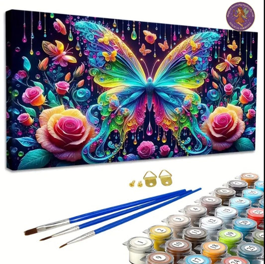 Butterfly & Rose Paint by Numbers Kit