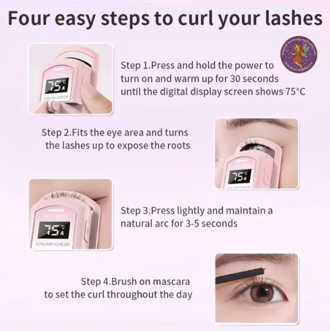 Pink USB Heated Eyelash Curler