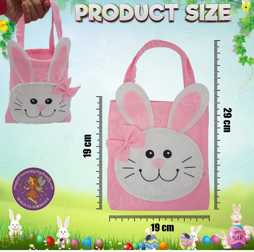 Bunny Ears Easter Hat Felt Bag with Handles Set.
