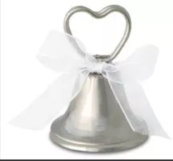Plastic Place Card Holders Silver Bells 12pk