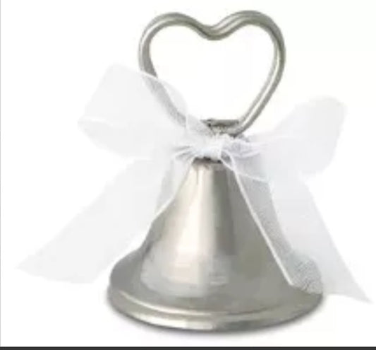 Plastic Place Card Holders Silver Bells 12pk