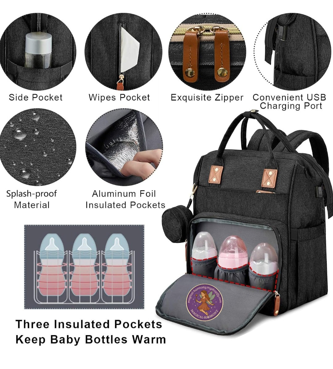 Baby Diaper Backpack With Portable Baby Bed/Changing Station