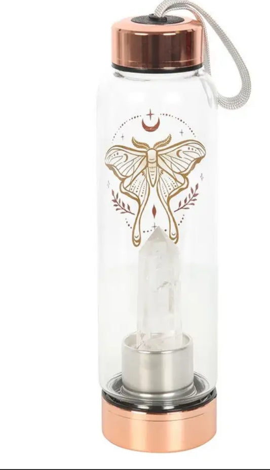 Clear Quartz Crystal Water Bottle.