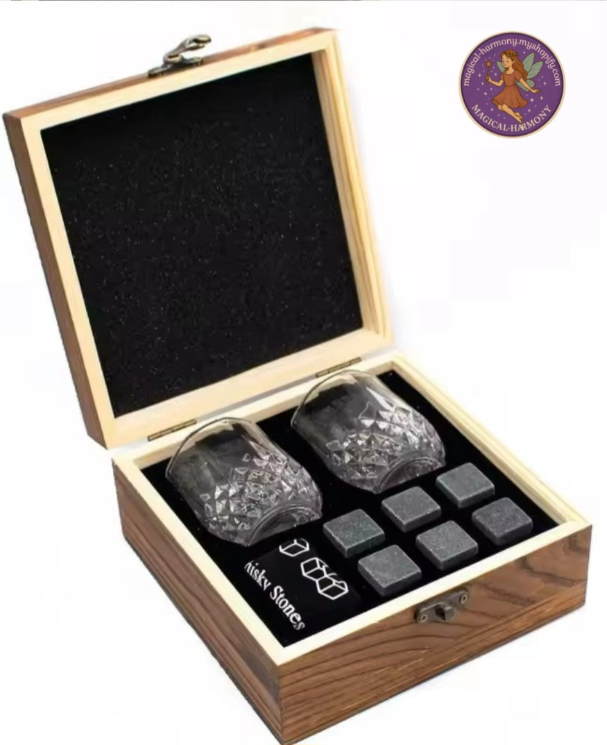 Whiskey Stones & Glass Set