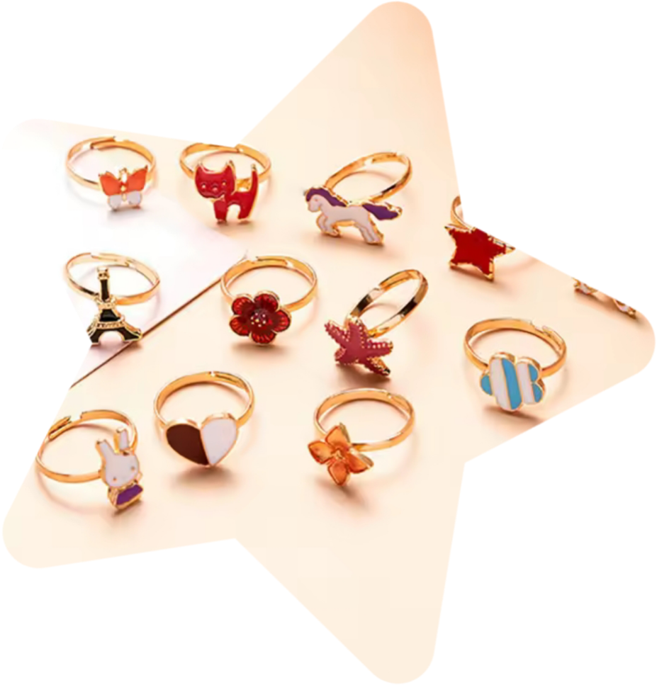 10 Piece Dress Rings
