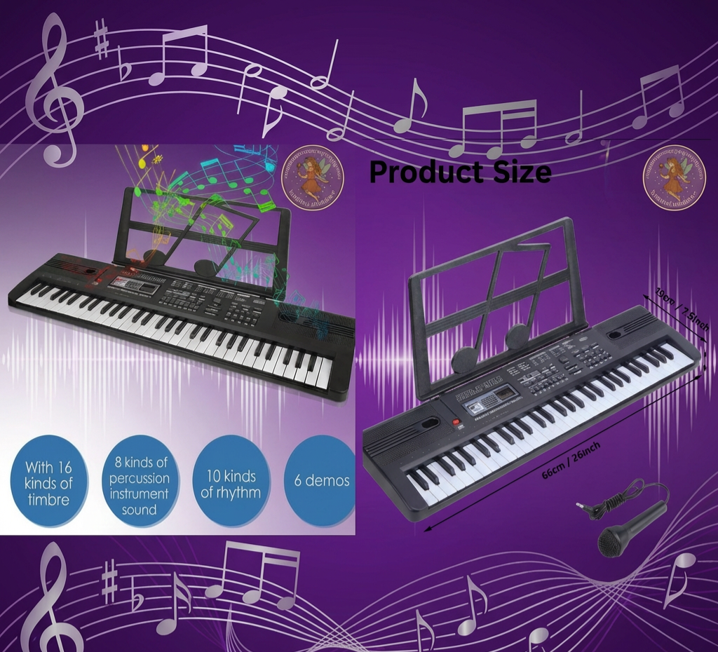61-Key Digital Piano with Microphone