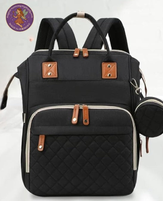 Baby Diaper Backpack With Portable Baby Bed/Changing Station