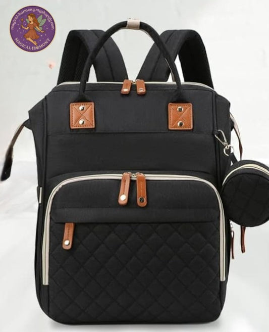 Baby Diaper Backpack With Portable Baby Bed/Changing Station