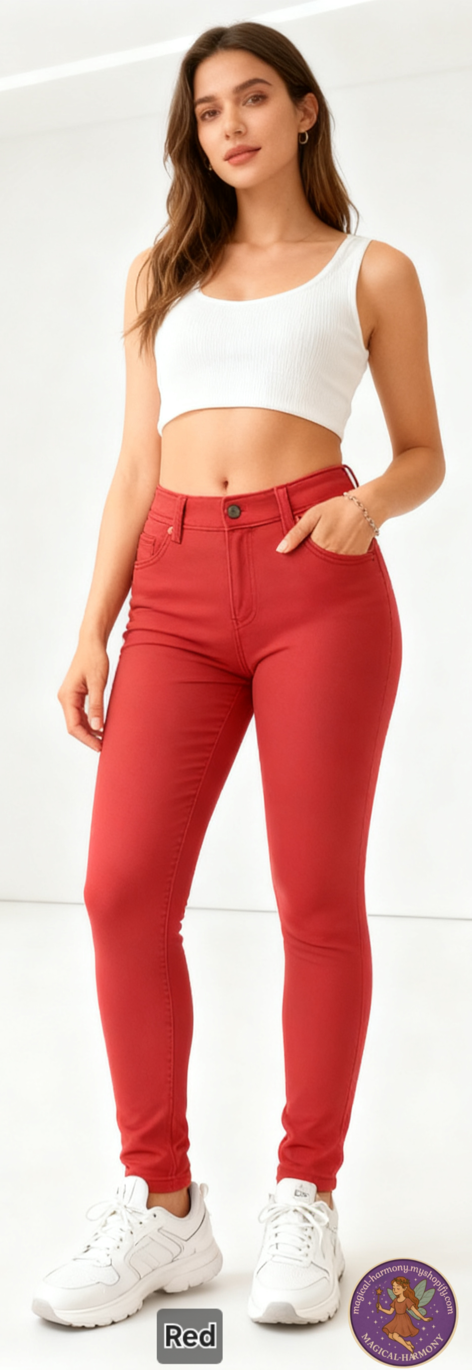 High-Waisted Stretch Jeggings