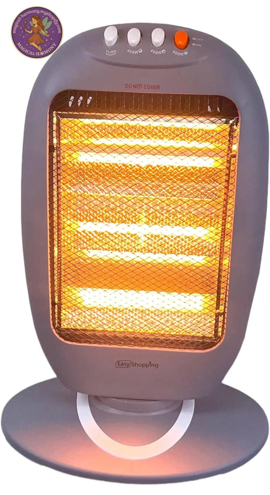 Halogen Heater 3 Bar Electric Heater with Adjustable 1200W Heat Settings